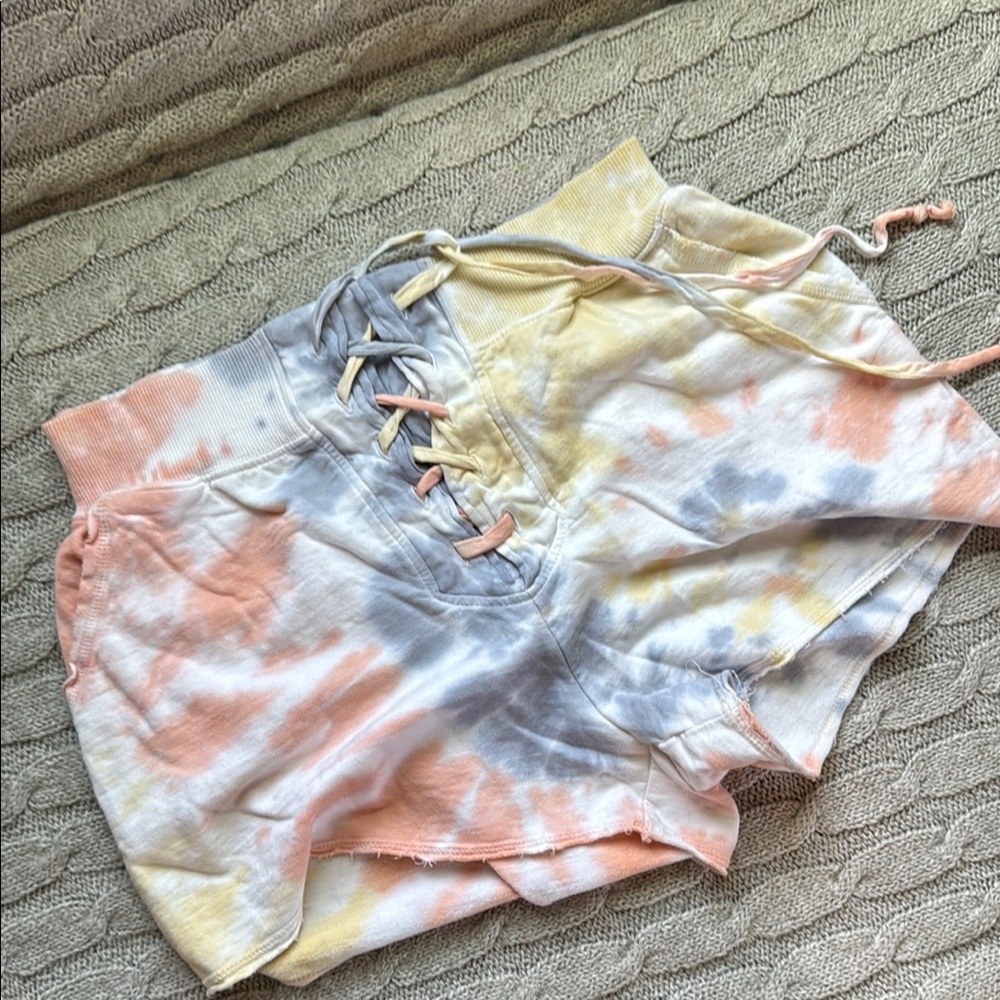 Tie-Dye Lace-Up Shorts